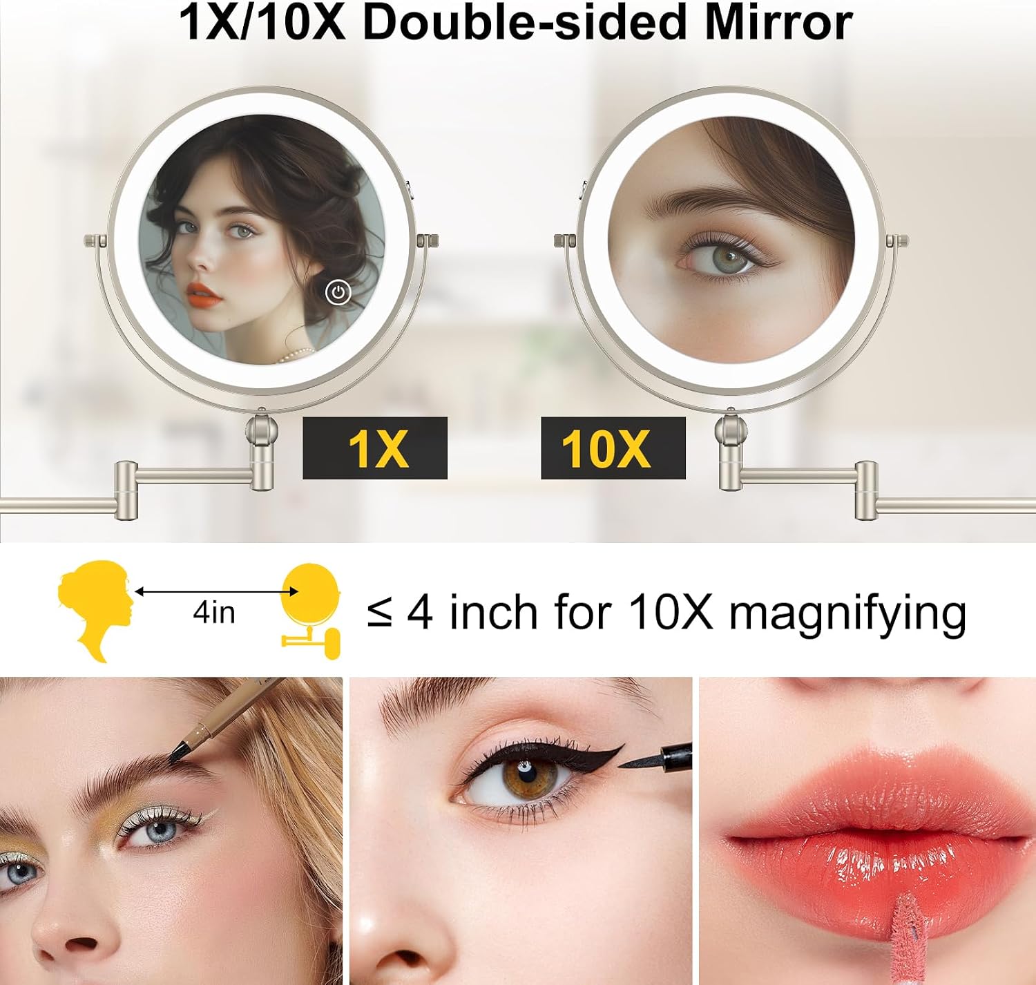 Build quality, adjustment mechanism, and the visual presence of the lighted mirror head.