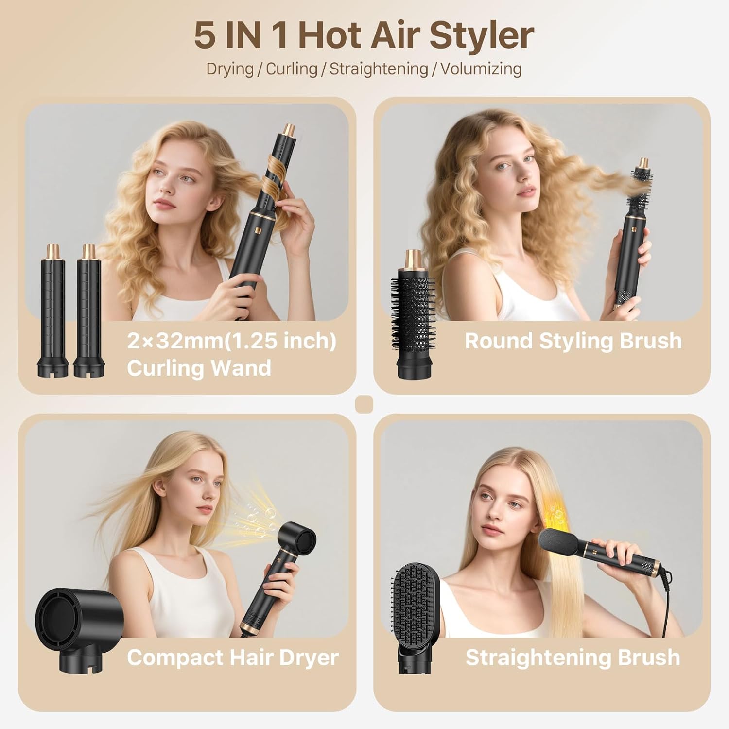 Sendowtek 5 Em 1 Hot Air Styler 800W