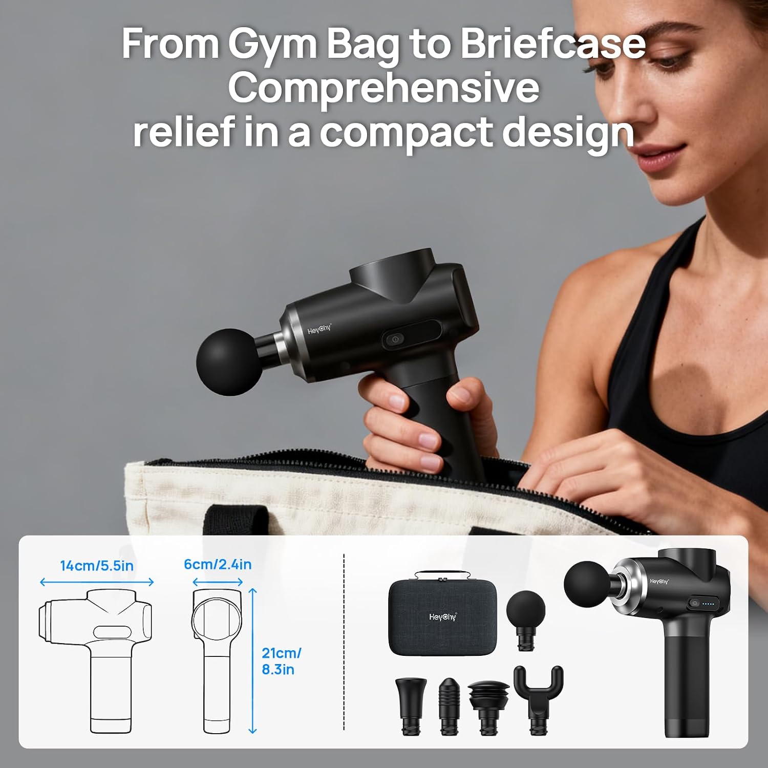 Heychy Percussion Massage Gun, 12Mm