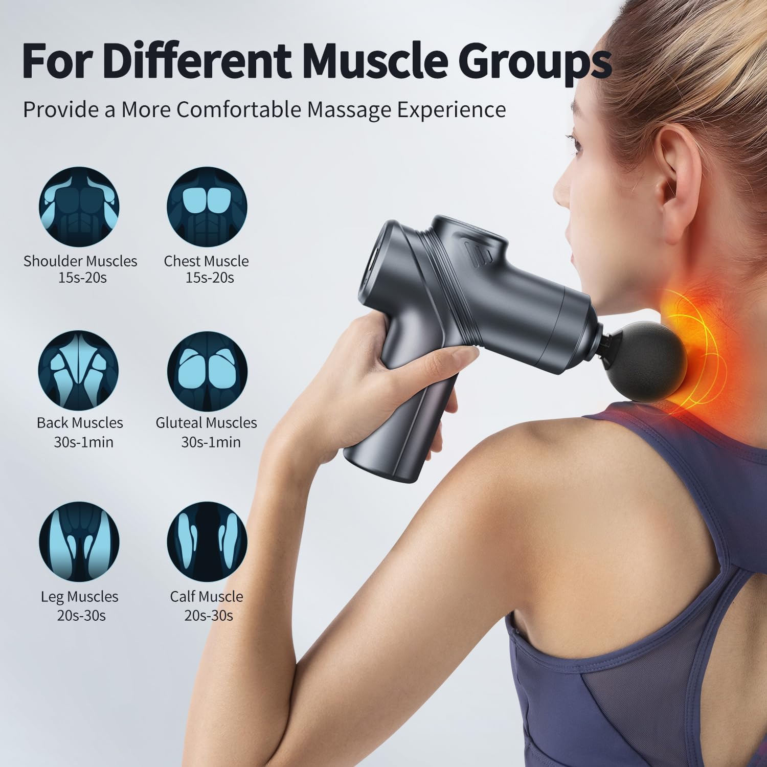 Leercon Massage Gun com 4 Cabeças