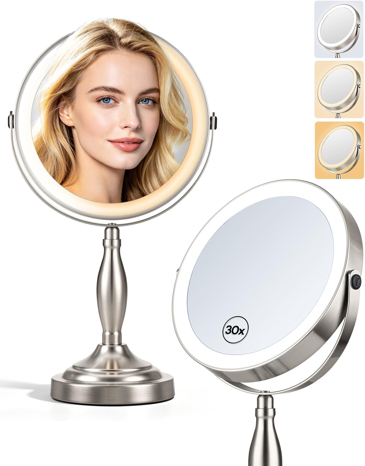 Sanfangie 8" Lighted Makeup Mirror
