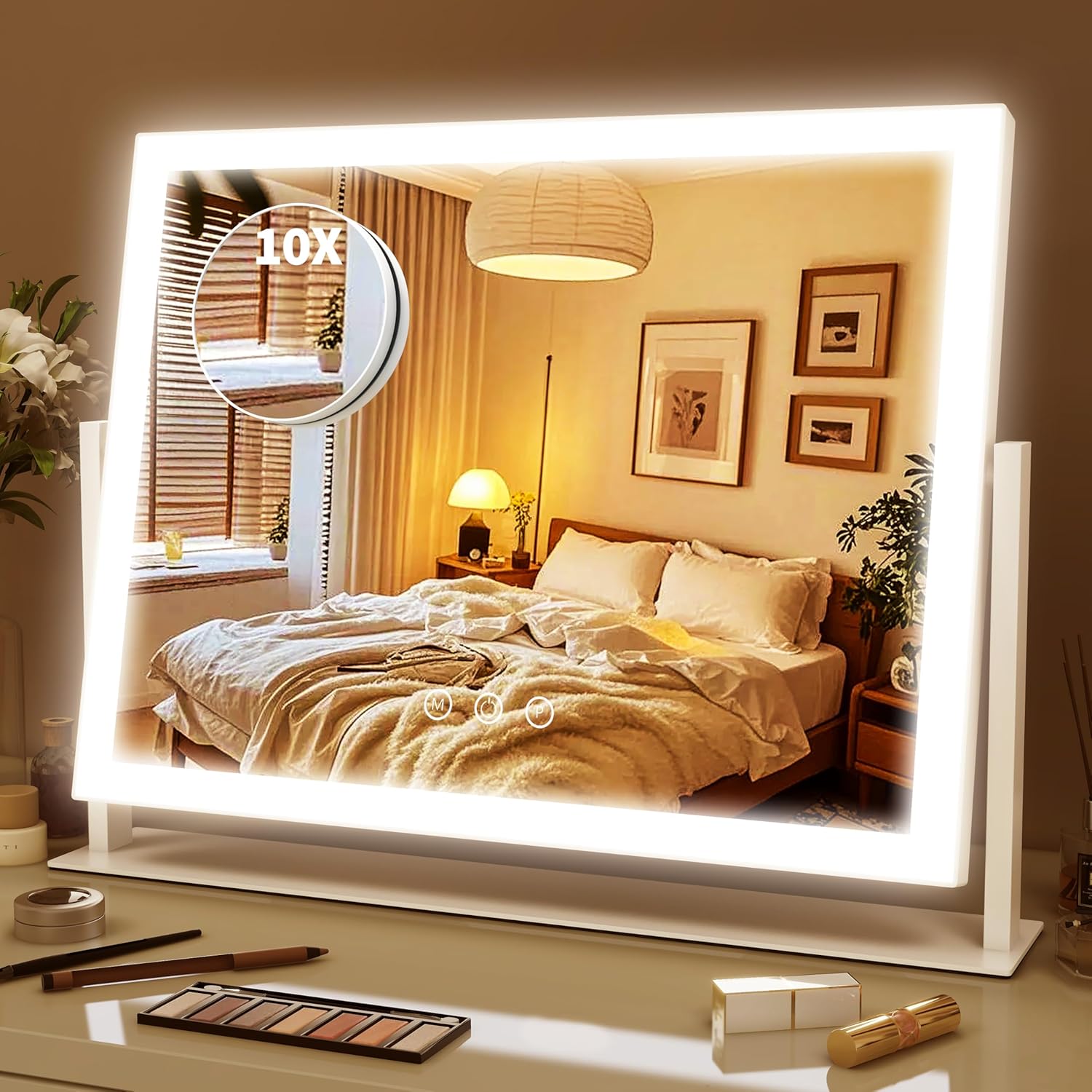 Rolove Lighted Vanity Mirror With 10X Magnifier