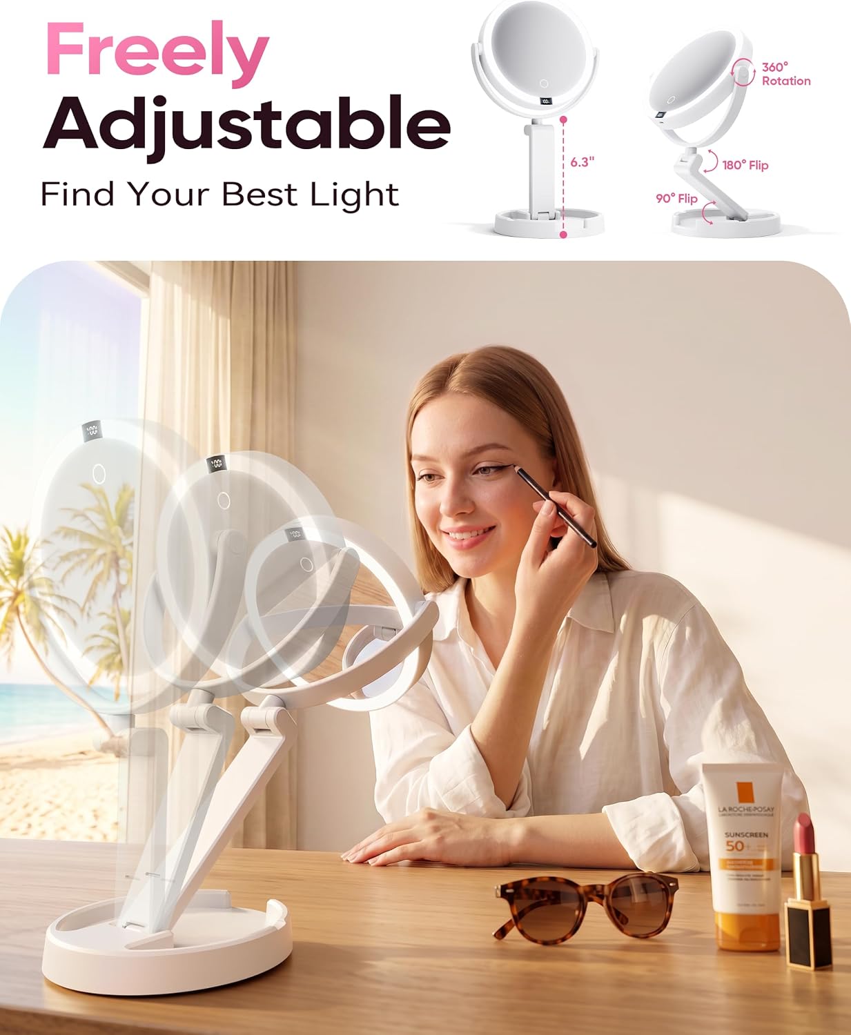 Eeuuty Lighted Makeup Mirror 1X/30X