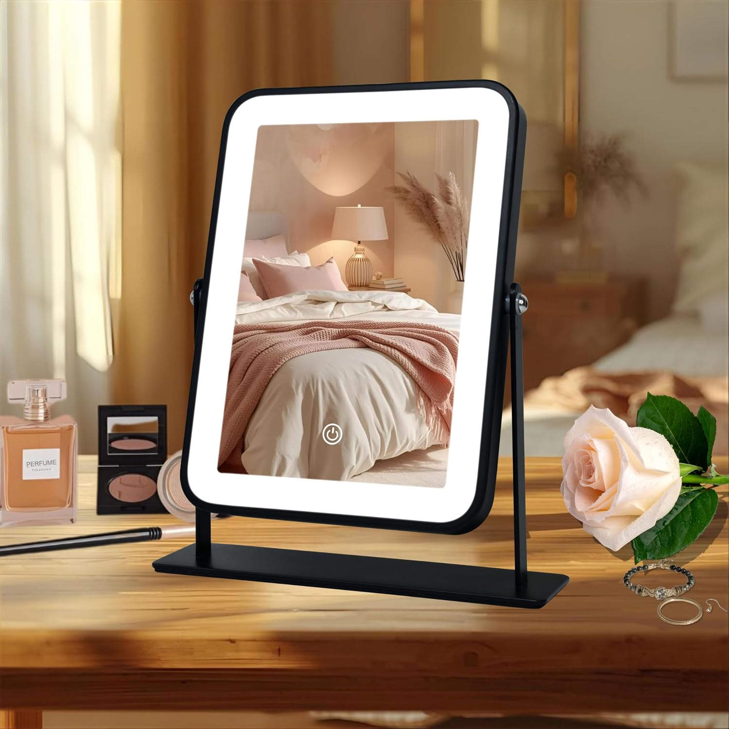 Lakfues Rechargeable LED Makeup Mirror