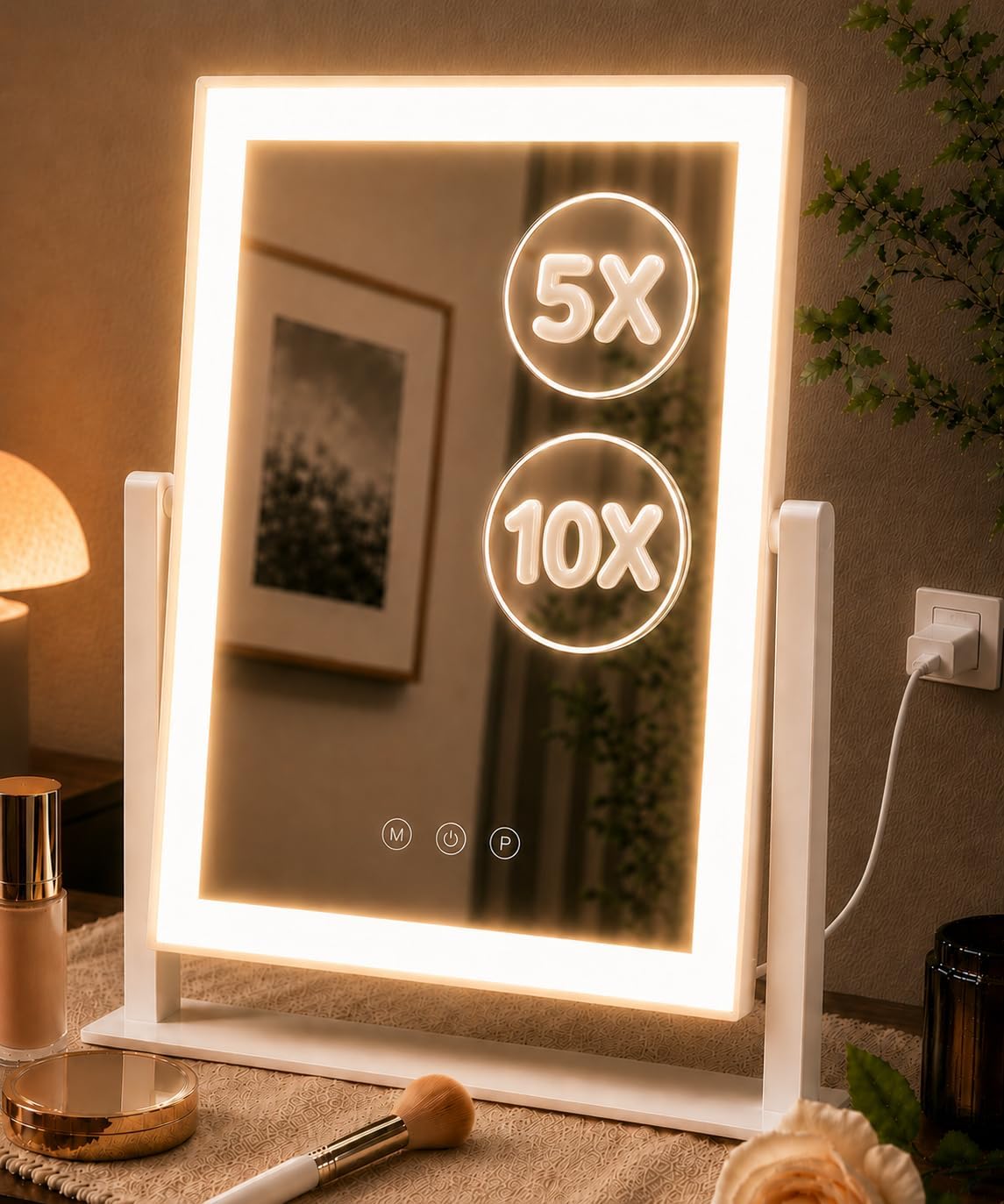 Decadence Lighted Makeup Mirror With Magnifiers