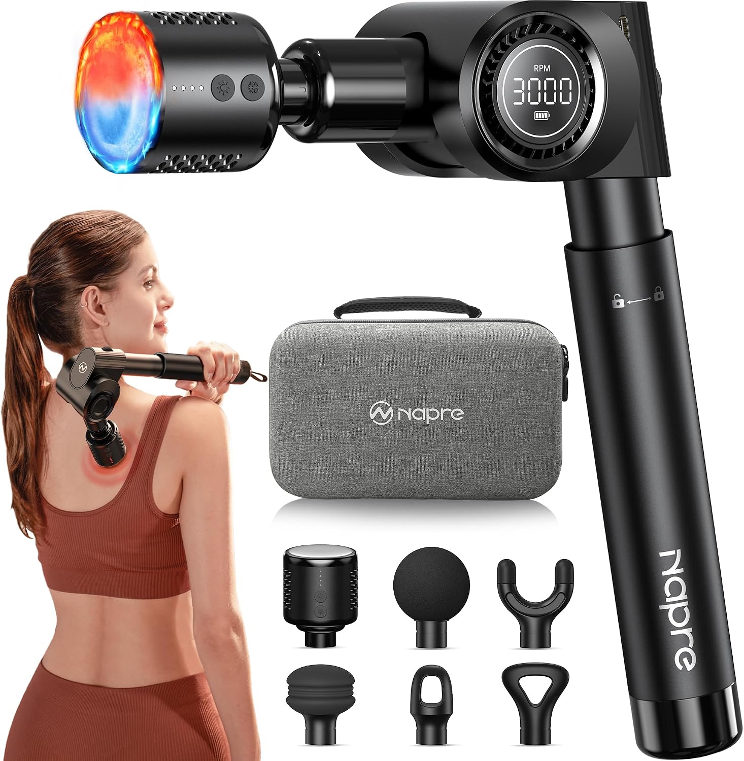 Napre Massage Gun With Heat And Cold Head