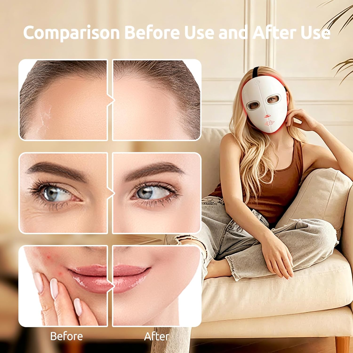 Helps illustrate build quality, coverage, or the structure of the wearable mask.
