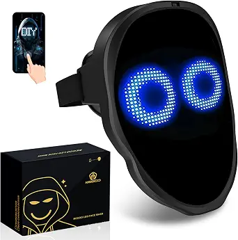 Megoo LED Mask With Bluetooth Programmable App, Light Up Digital Face Mask