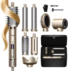 Tqcir 8 In 1 Hot Air Styler, Powerful Hair Dryer Brush With Autowrap Curler