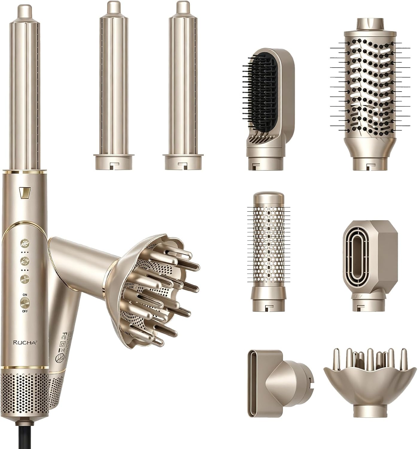 Rucha 8-In-1 Hair Styler Brush