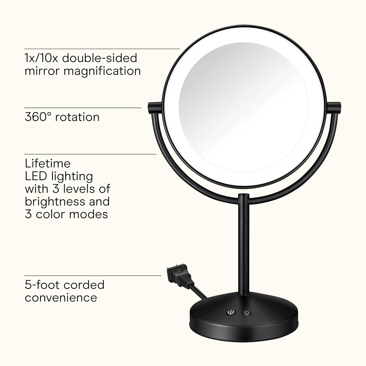Helps readers understand the adjustable structure and how much space it may take on a counter.
