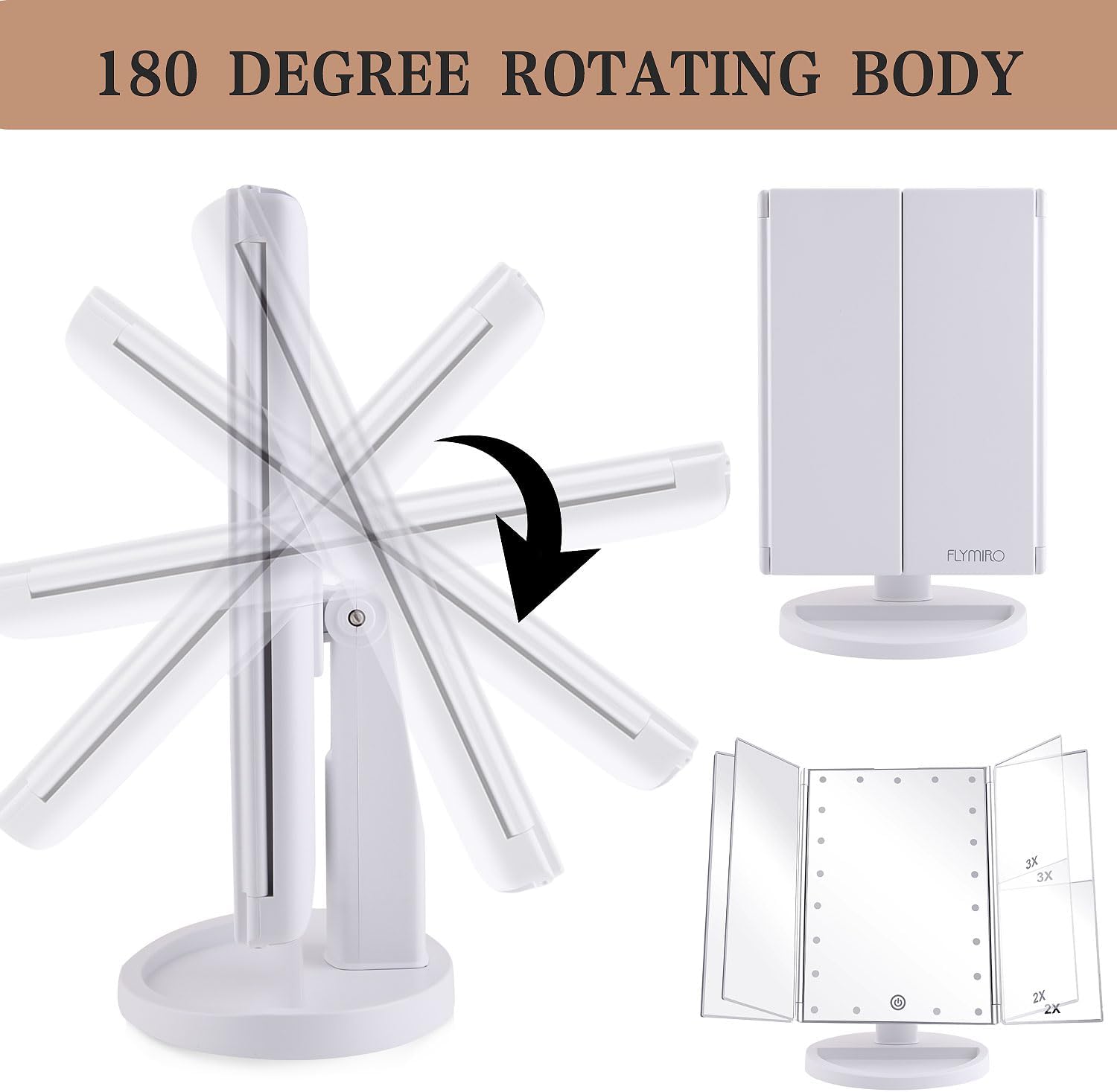 LED illumination and touch control, which are central to the mirror’s main value proposition.