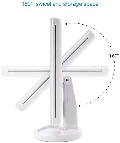 Flymiro Tri-Fold Lighted Vanity Makeup Mirror With 3X/2X Magnification, Light Up Mirror For Makeup, Touch Screen 21 LEDs, 180° Rotation Countertop Cosmetic Mirror, Gifts For Women Mom Teen Girls