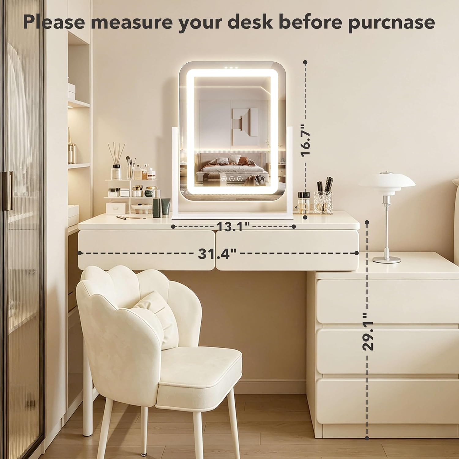 Practical size and how the mirror supports face-and-shoulders viewing.