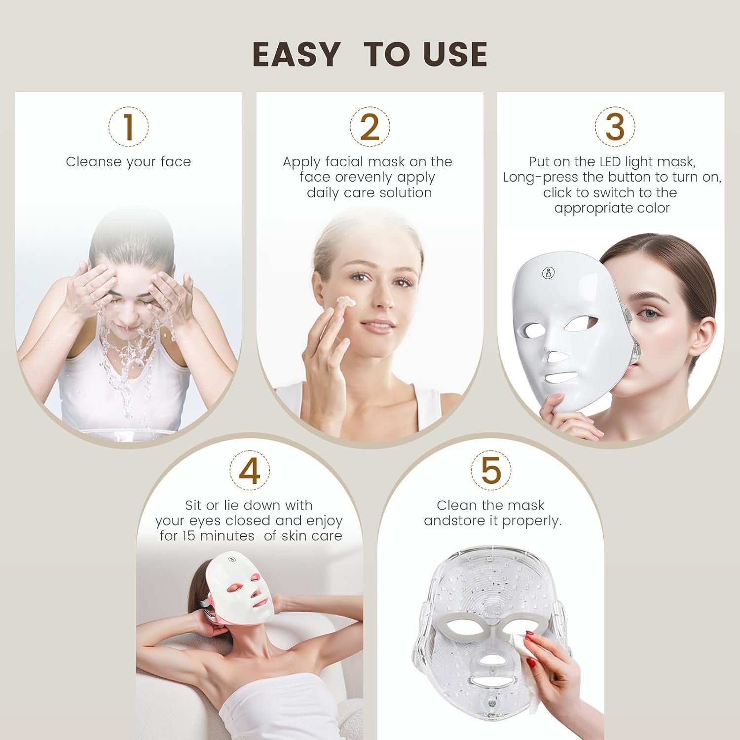 Toyhis Máscara Facial LED 7 Cores