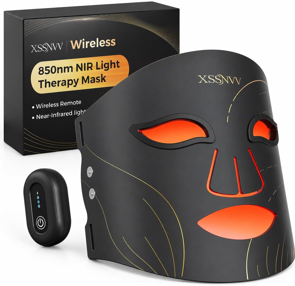 Red Light Therapy Mask For Face, 4 Modes, 272 LEDs, Cordless | 620Nm Red, 850Nm Nir, Blue & Amber Light, Full Face Coverage, 145G Soft Silicone, 10-Min Timer, Rechargeable, Gift For Women