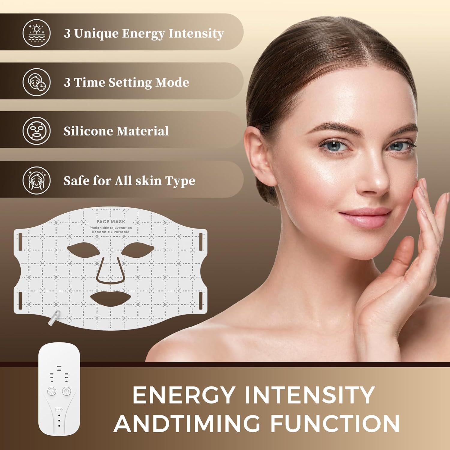 Red Light Therapy For Face, 7-1 Colors LED Light Therapy Mask, Rechargeable LED Face Mask For Anti-Aging, Skin Firming & Radiant Glow At Home