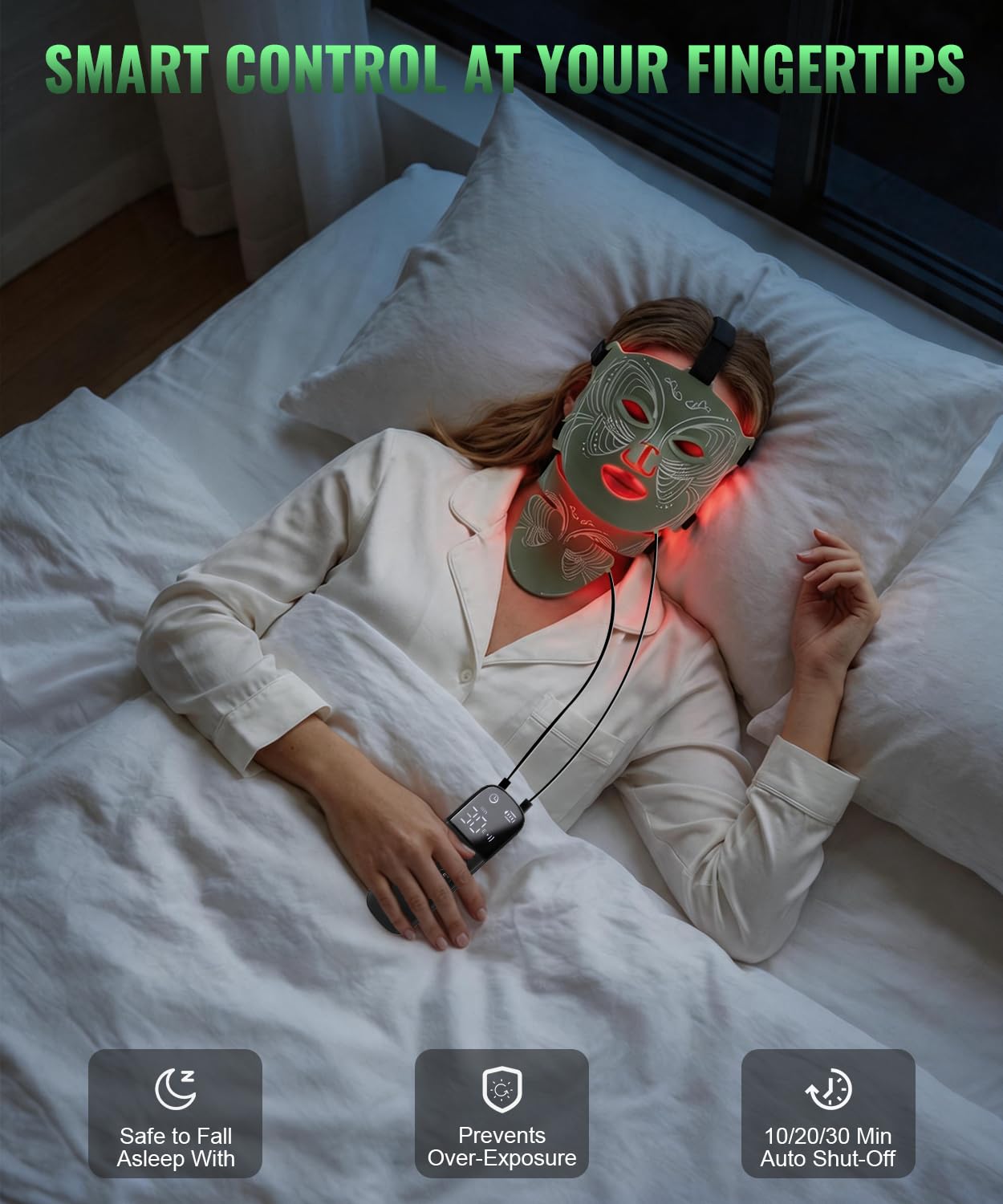 Pizentia Máscara de Luz Vermelha Facial e Pescoço