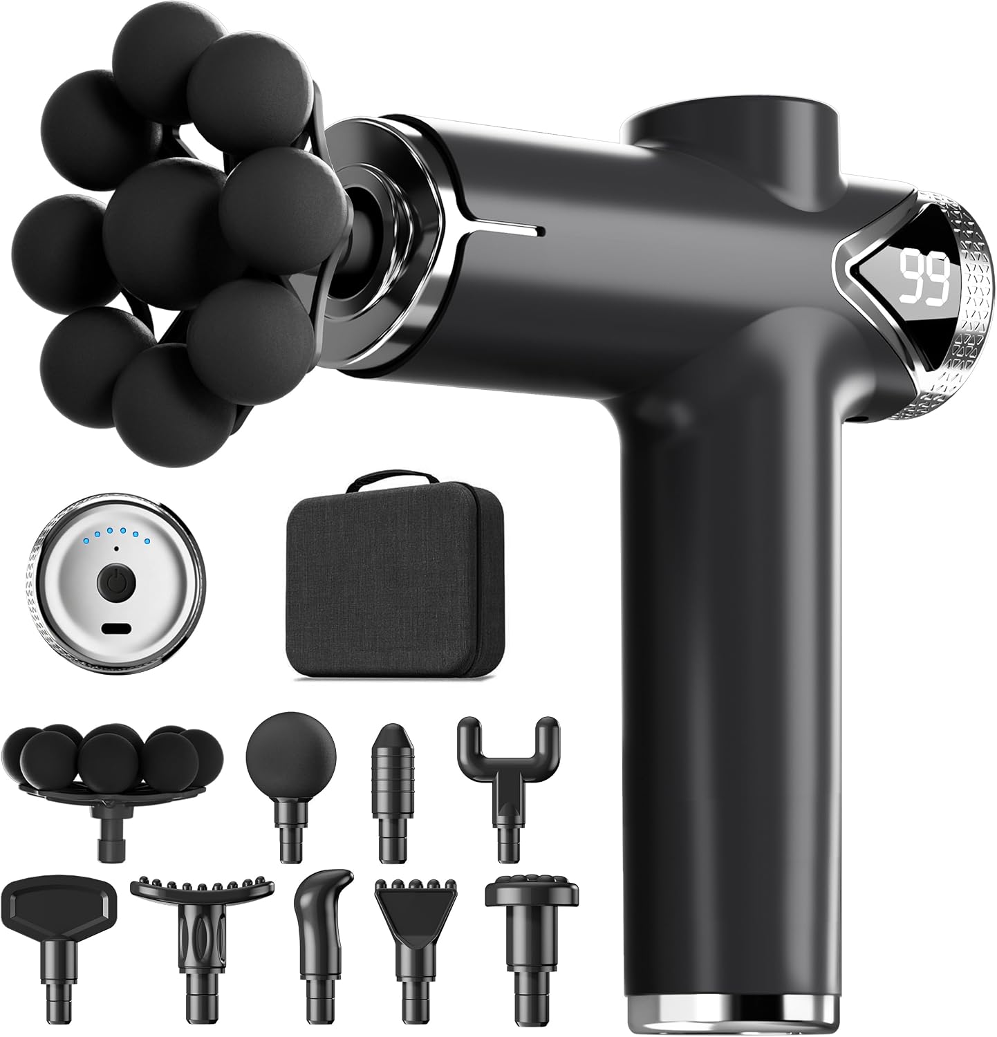 Highlights the core device design and the signature 9-ball wide-coverage head.