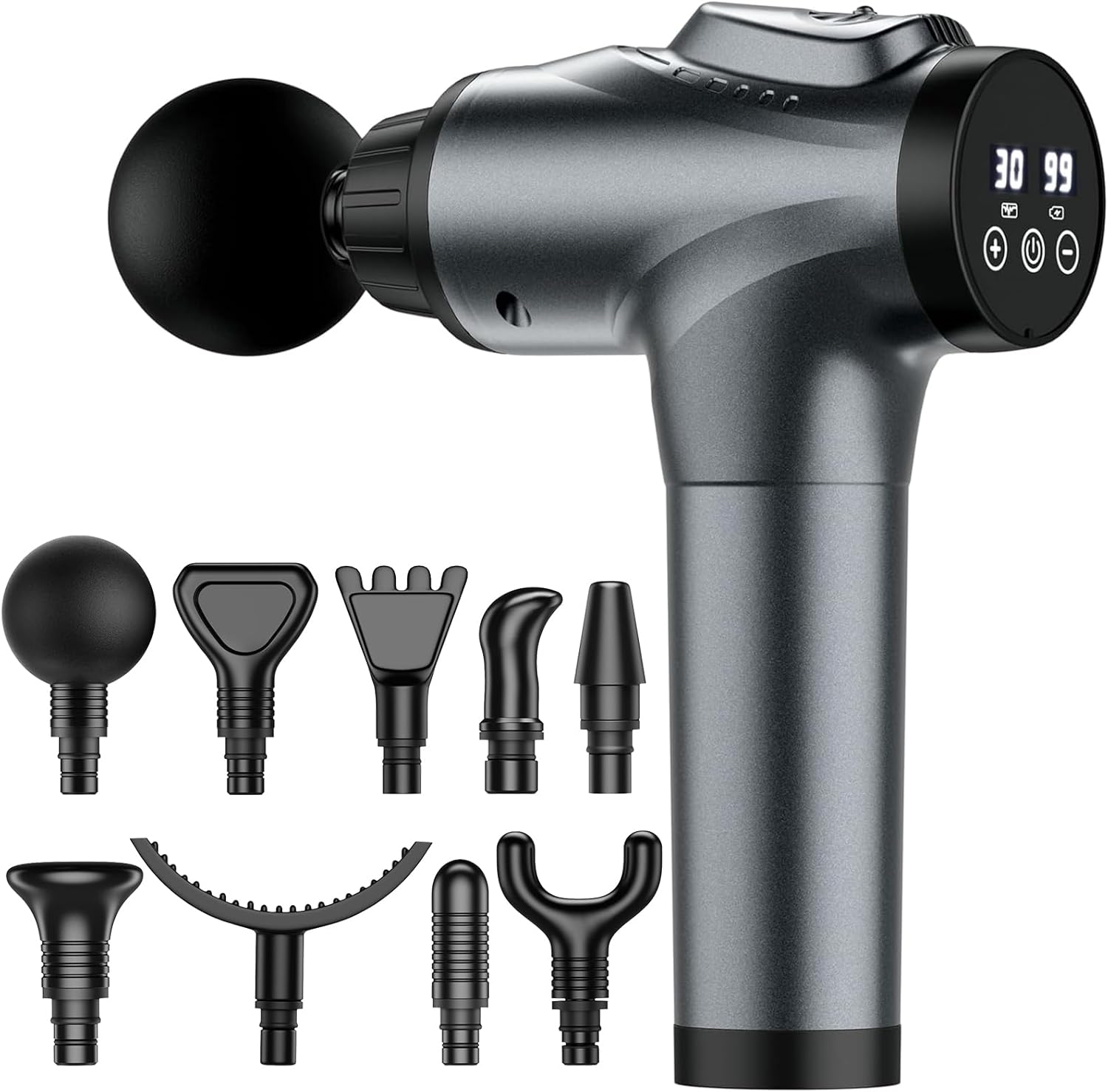 Apherma Massage Gun, Muscle Massage Gun For Athletes Handheld Electric Deep Tissue Back Massager, Percussion Massage Device For Pain Relief With 30 Speed Levels 9 Heads