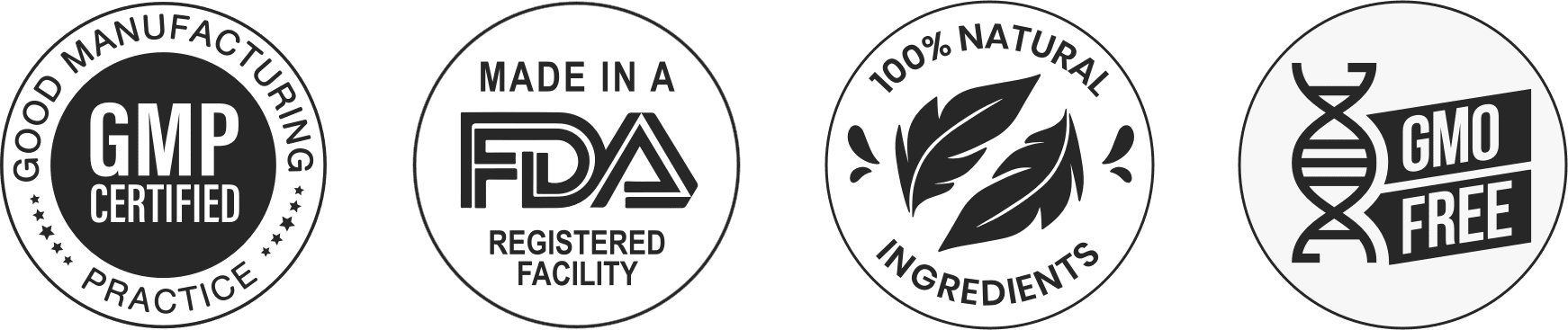 Certification and attribute icons displayed on the page.